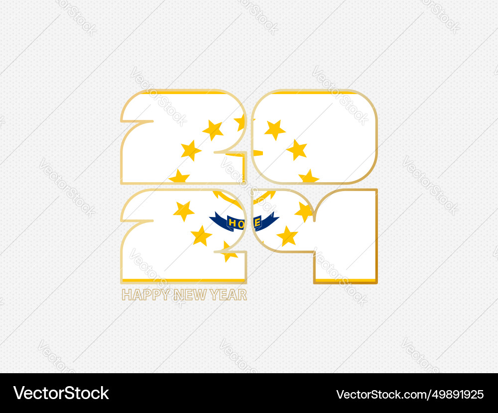 Abstract numbers 2024 with flag of rhode island Vector Image