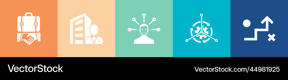 Administration Icon Set - 5 Step Workflow vector image