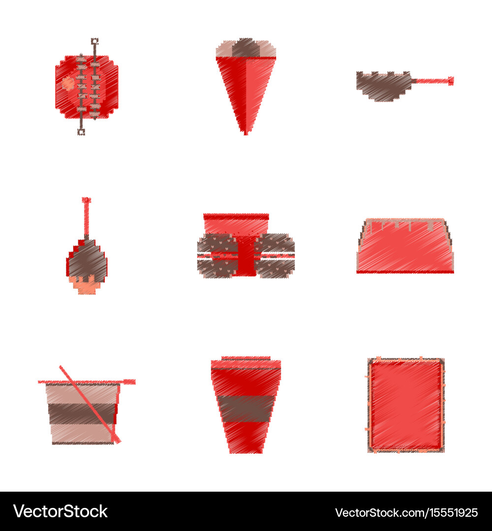 Assembly of flat shading style pixel icon fast Vector Image