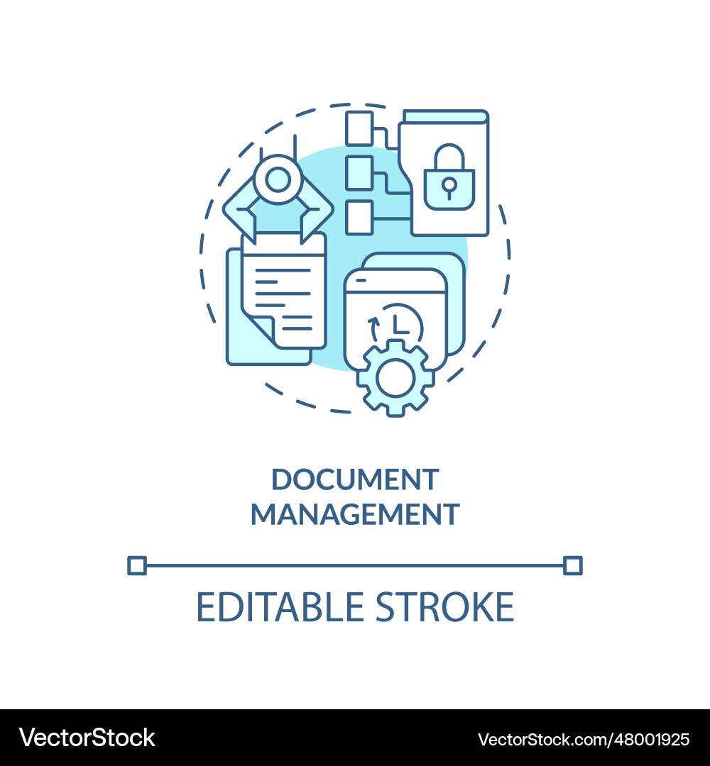 Customizable document management blue linear icon Vector Image