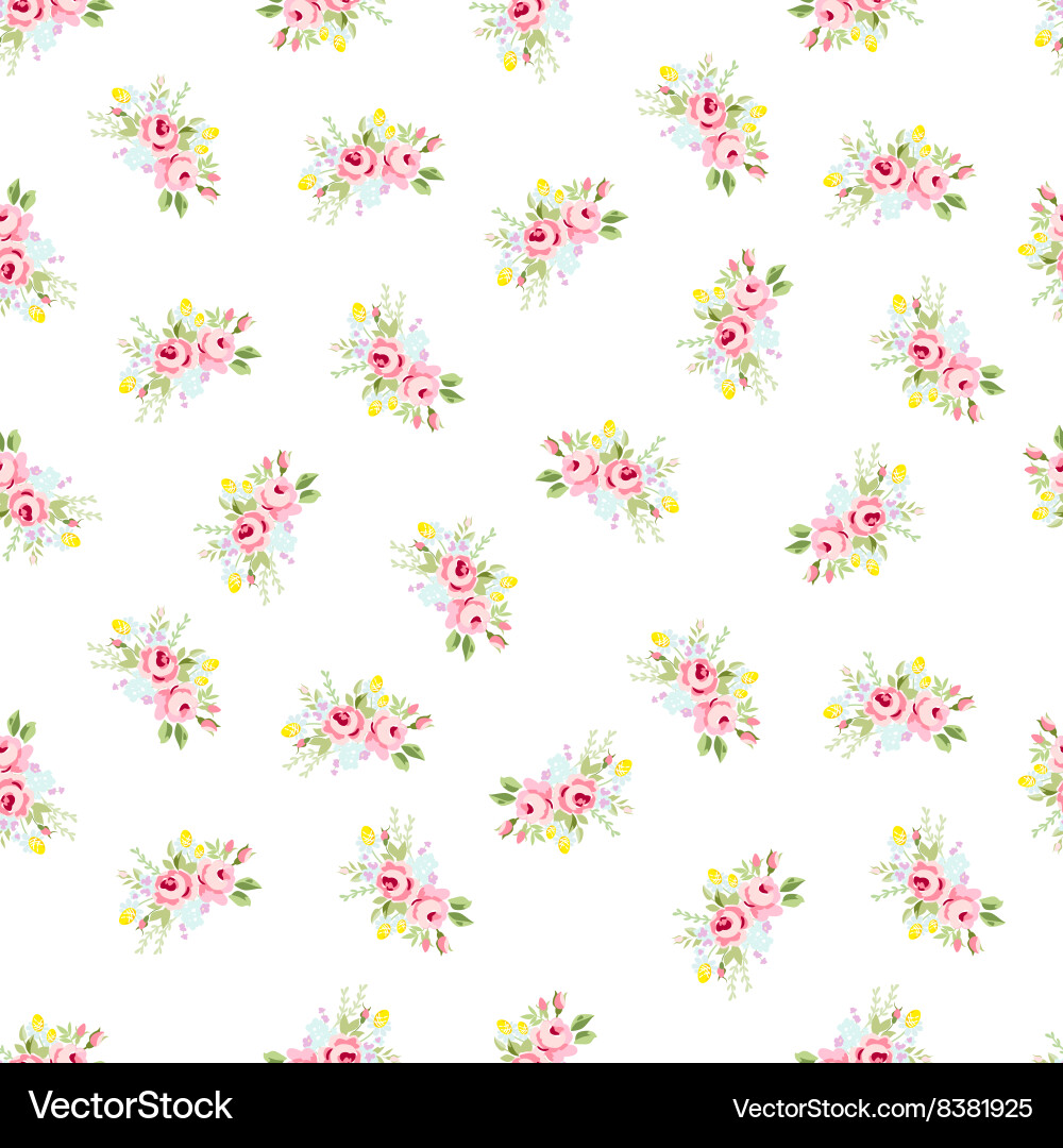 Delicate Floral Pattern with Roses Vector Image