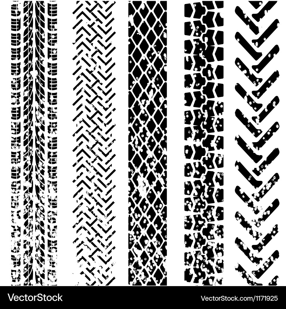 Detailed Tire Tracks and Prints vector image