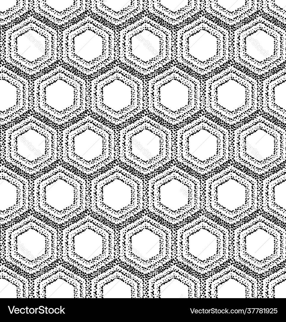 Hexagonal Pointillism Pattern Vector Image