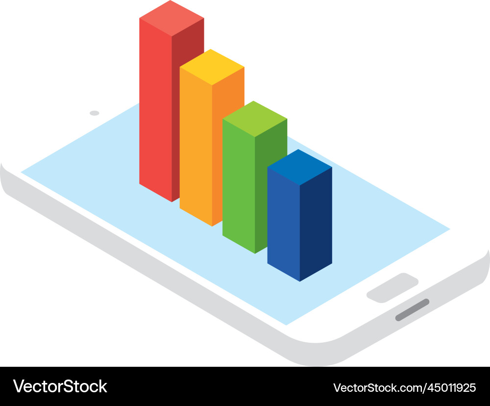 Isolated cellphone with a business graph Vector Image