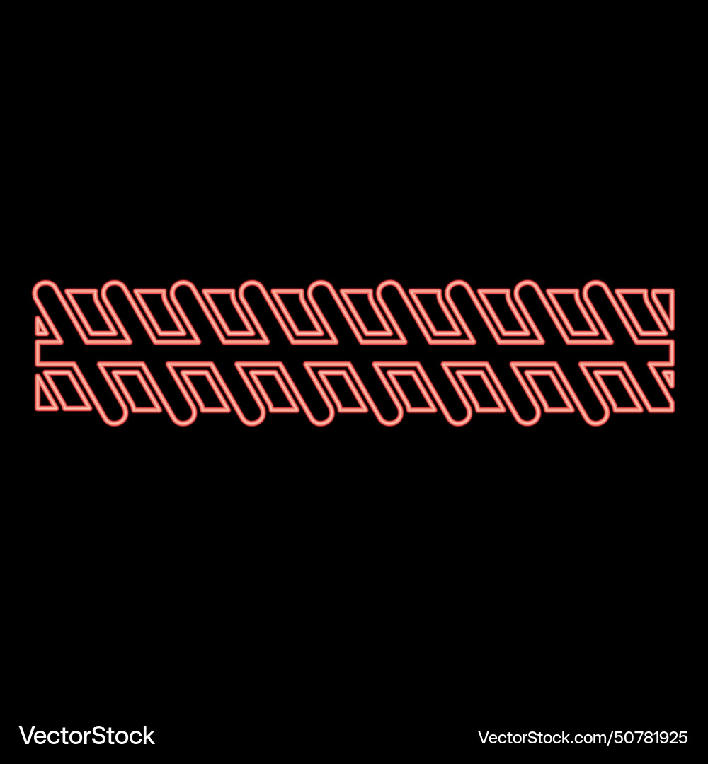 Neon rebar reinforcement red color image flat Vector Image