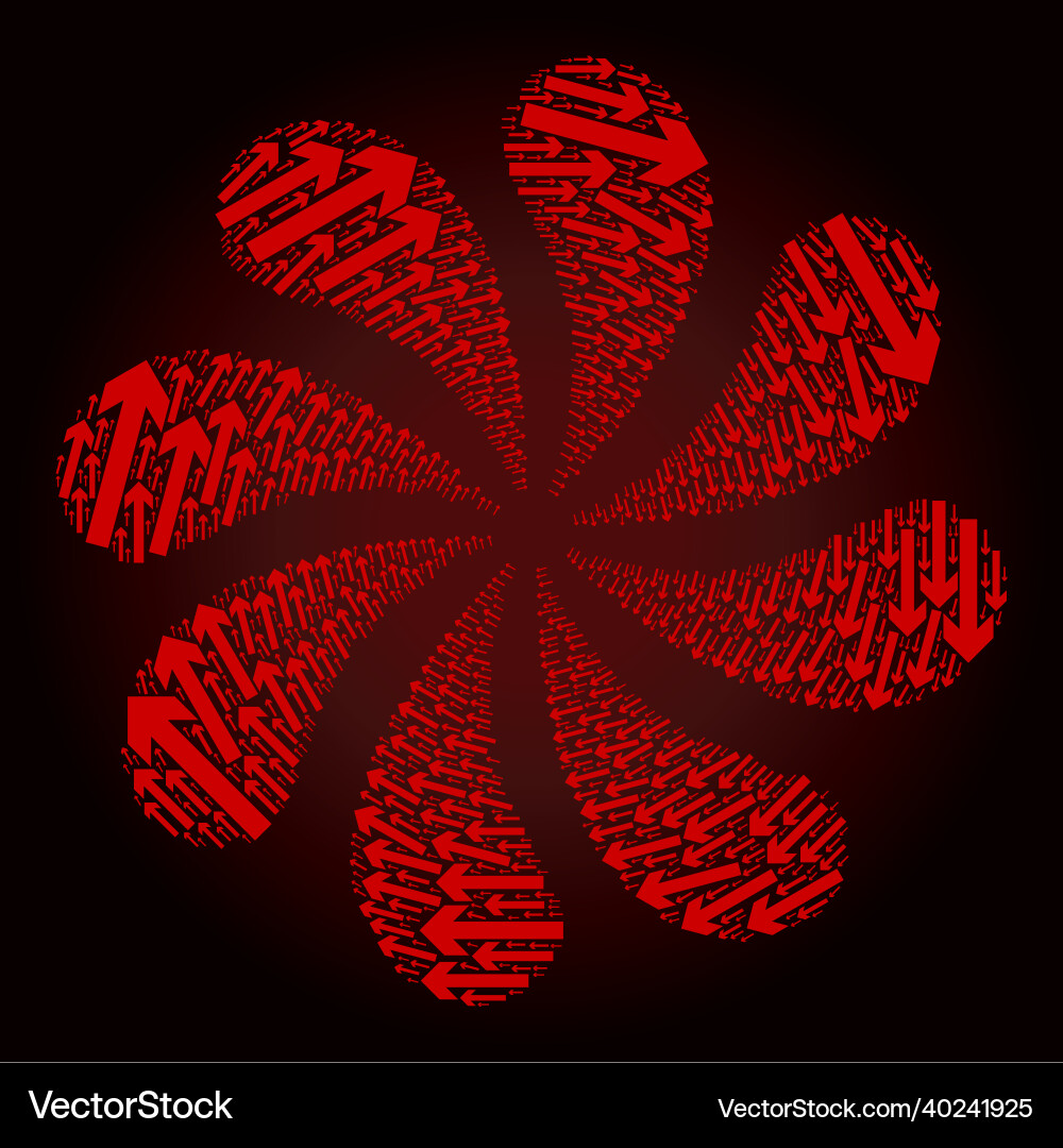 Red rotate cw arrow icon curl spin Red rotate cw arrow icon curl spin vector image