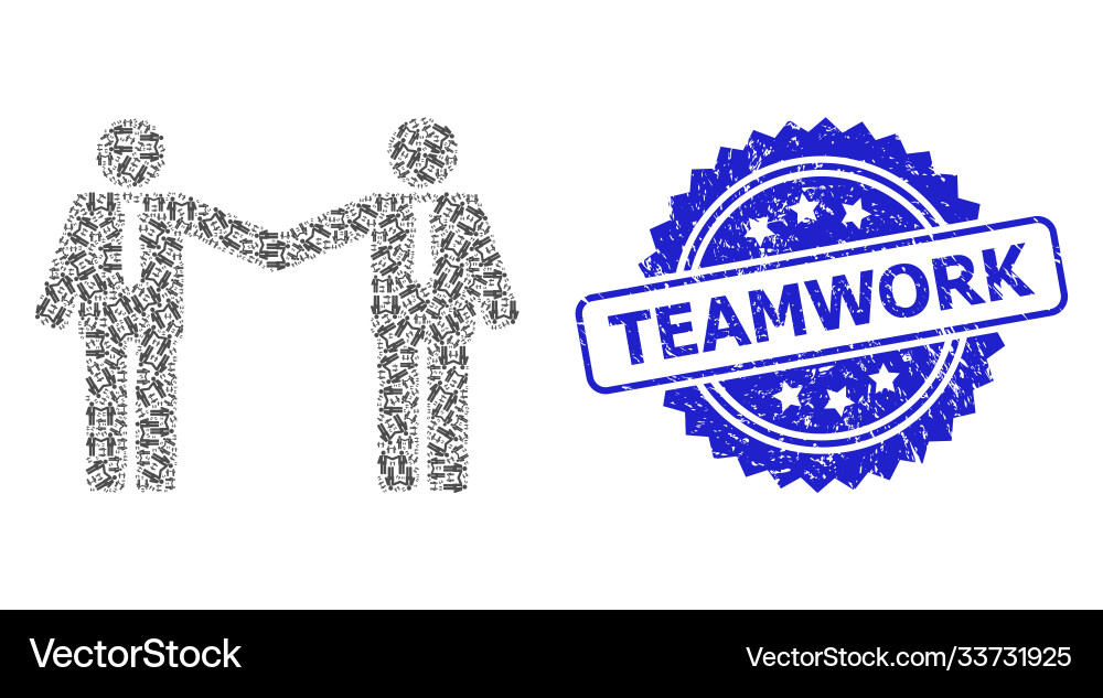 Rubber teamwork watermark and recursion Rubber teamwork watermark and recursion vector image