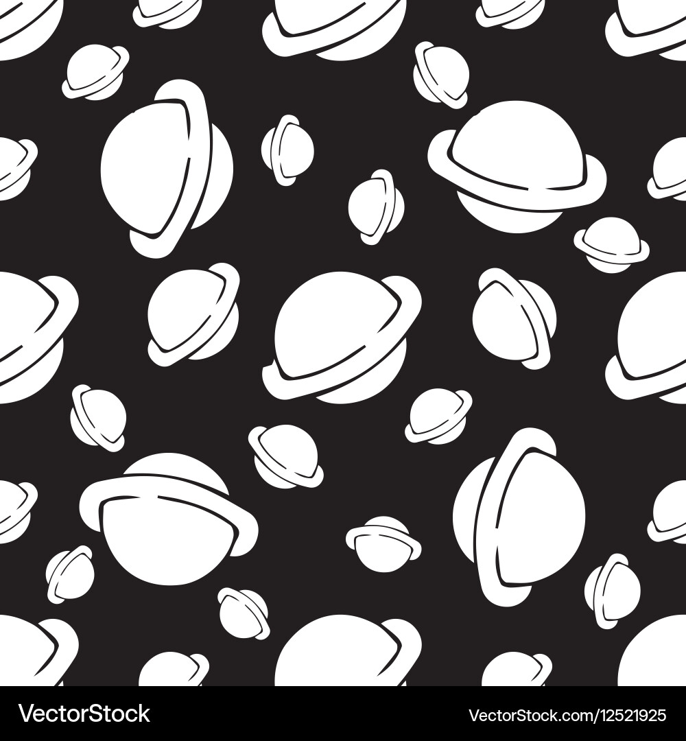 Seamless pattern cosmic objects set vector image