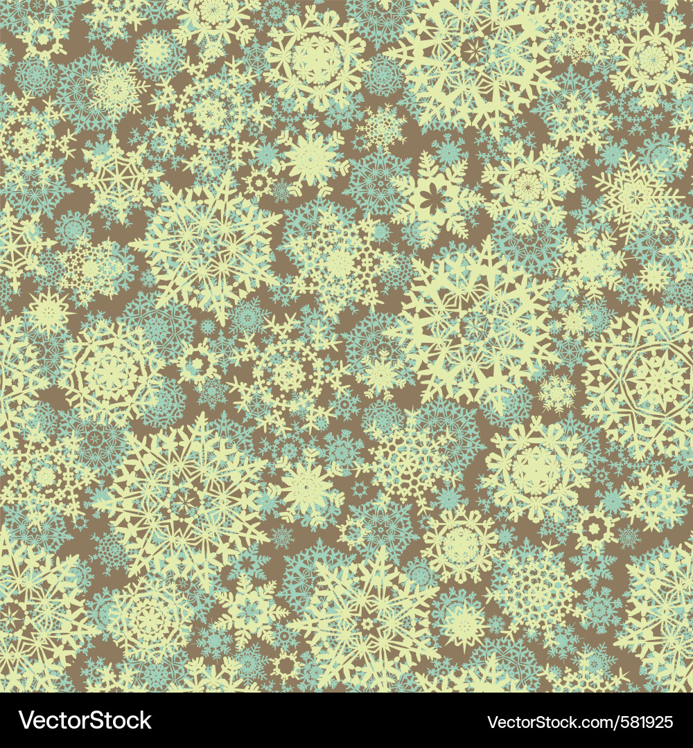 Seamless snowflake pattern vector image