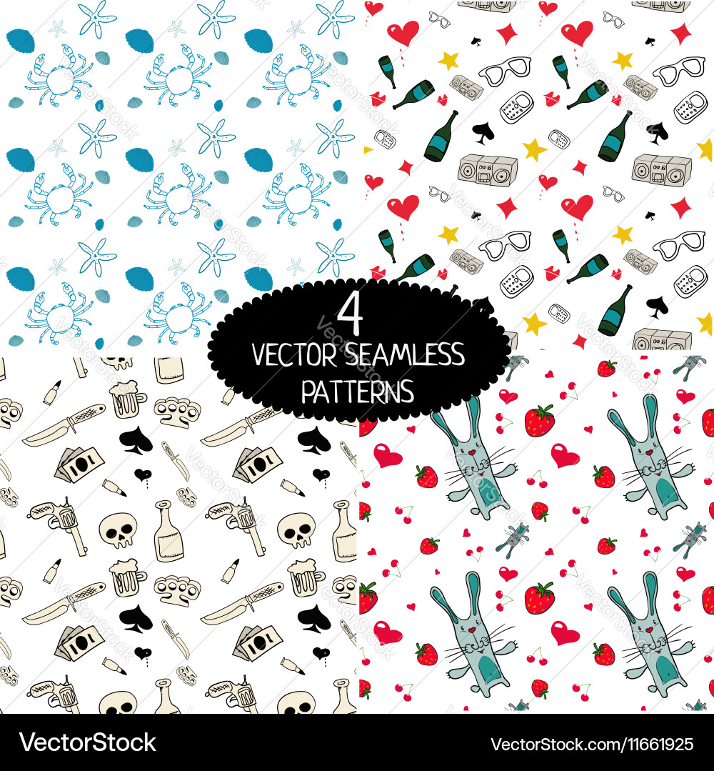 Set of seamless patterns vector image