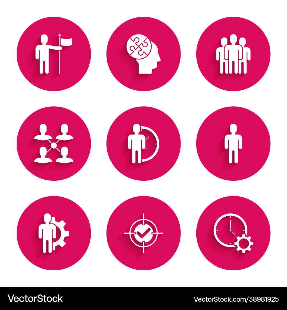 Set time management target and check mark user Set time management target and check mark user vector image