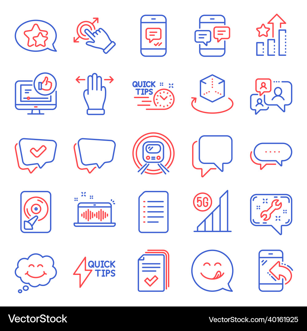 Technology icons set included icon as document Technology icons set included icon as document vector image
