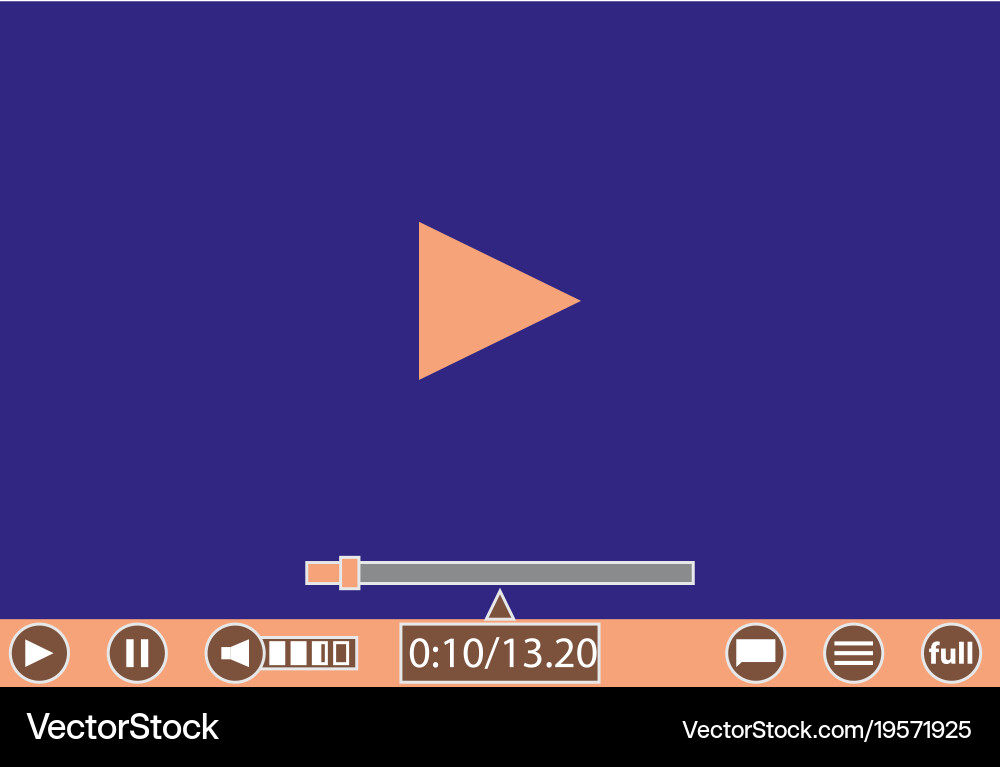 Video player template for web and mobile apps vector image