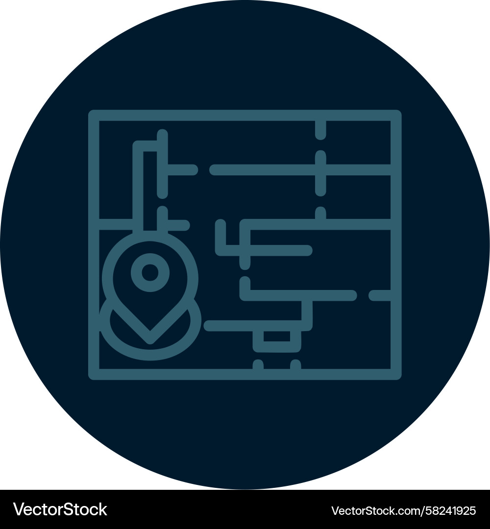 Zoning Lines Multi-Color Map Icon Vector Image