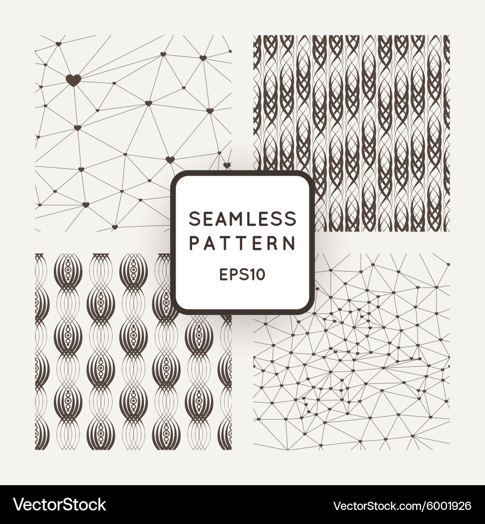 A set of four seamless patterns polygons Vector Image
