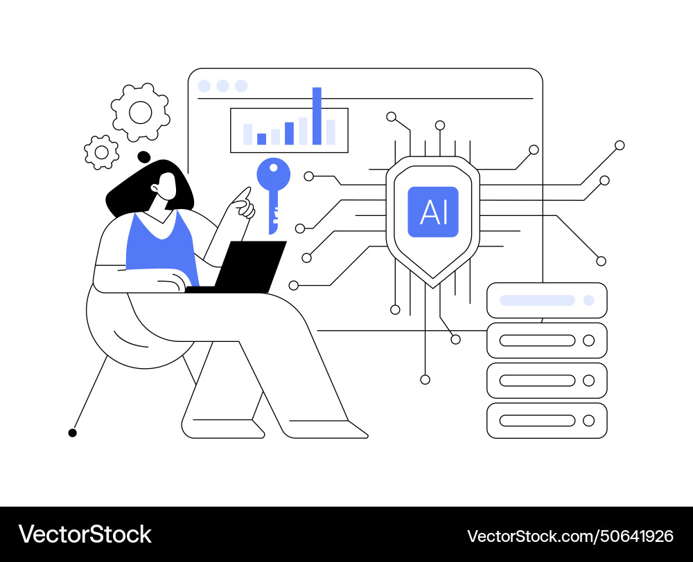 AI Data Security Concept Vector Image