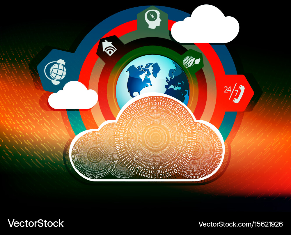 Background computer cloud vector image