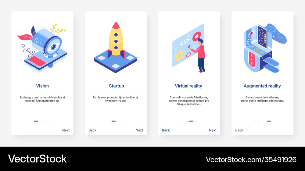 Business Startup Tech App UI vector image