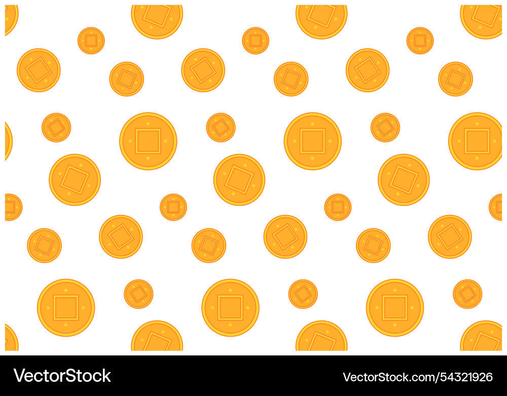 Chinese gold coins seamless pattern Chinese gold coins seamless pattern vector image