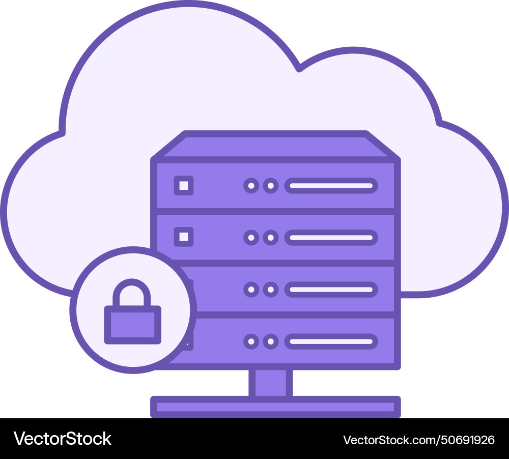 Colored hosting icon of computer server vector image