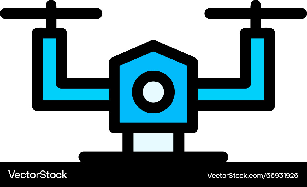 Drone line filled style icon design Vector Image