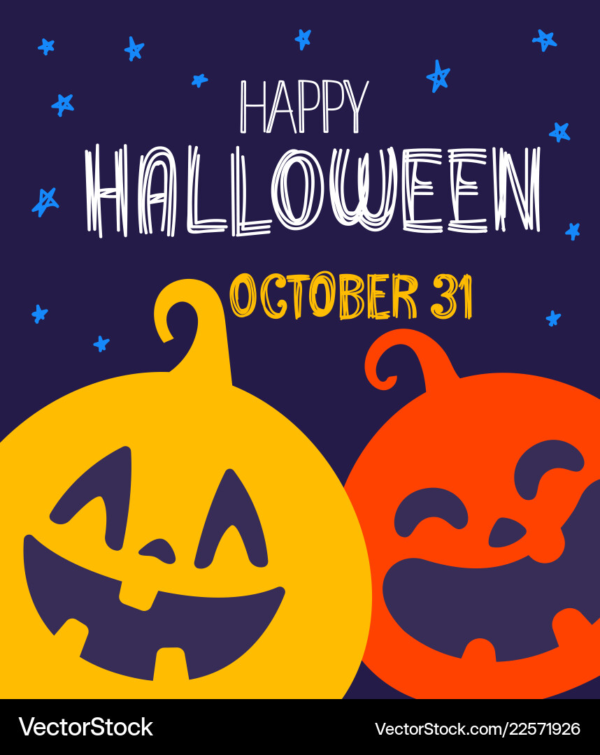 Happy halloween greeting card Happy halloween greeting card vector image