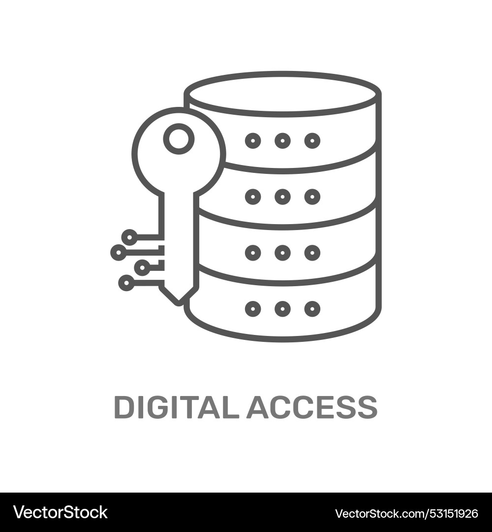 Icon representing digital access to secured data vector image