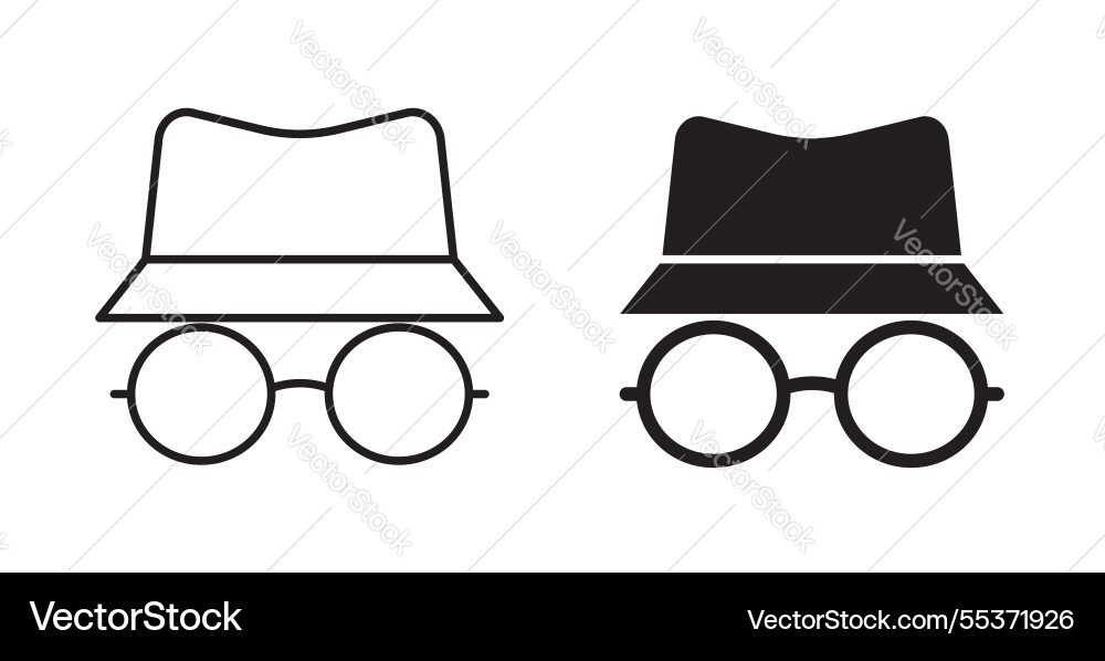 Incognito icon set in thin line for web Incognito icon set in thin line for web vector image