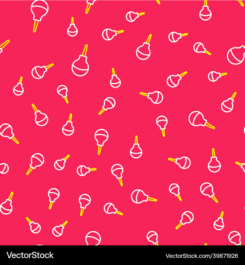 Line enema icon isolated seamless pattern on red Vector Image