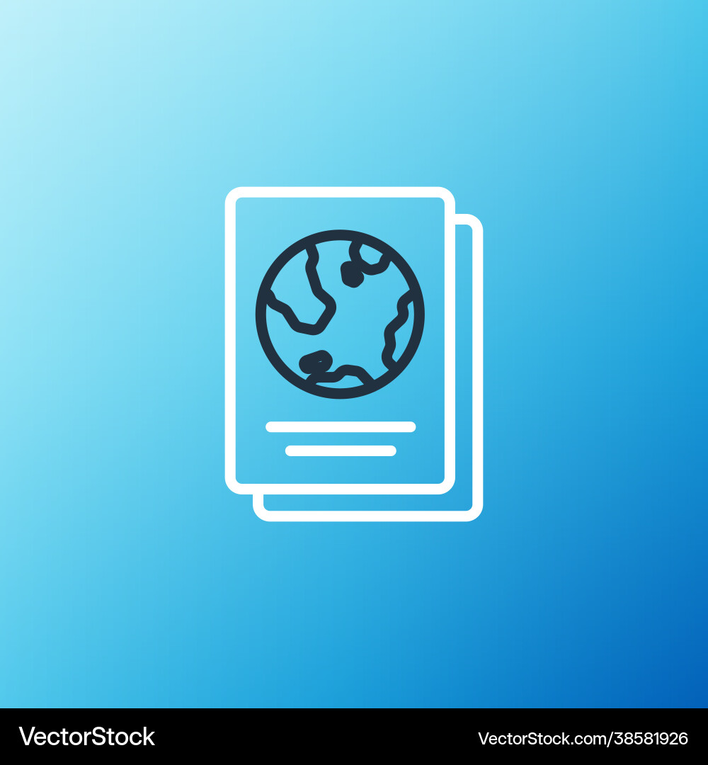 Line passport with biometric data icon isolated Line passport with biometric data icon isolated vector image