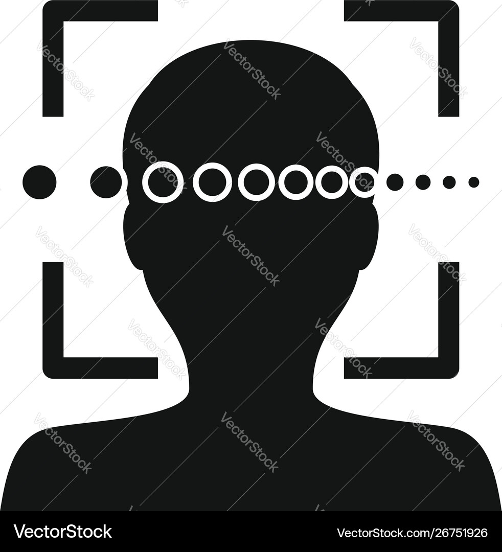Loading face recognition icon simple style Loading face recognition icon simple style vector image