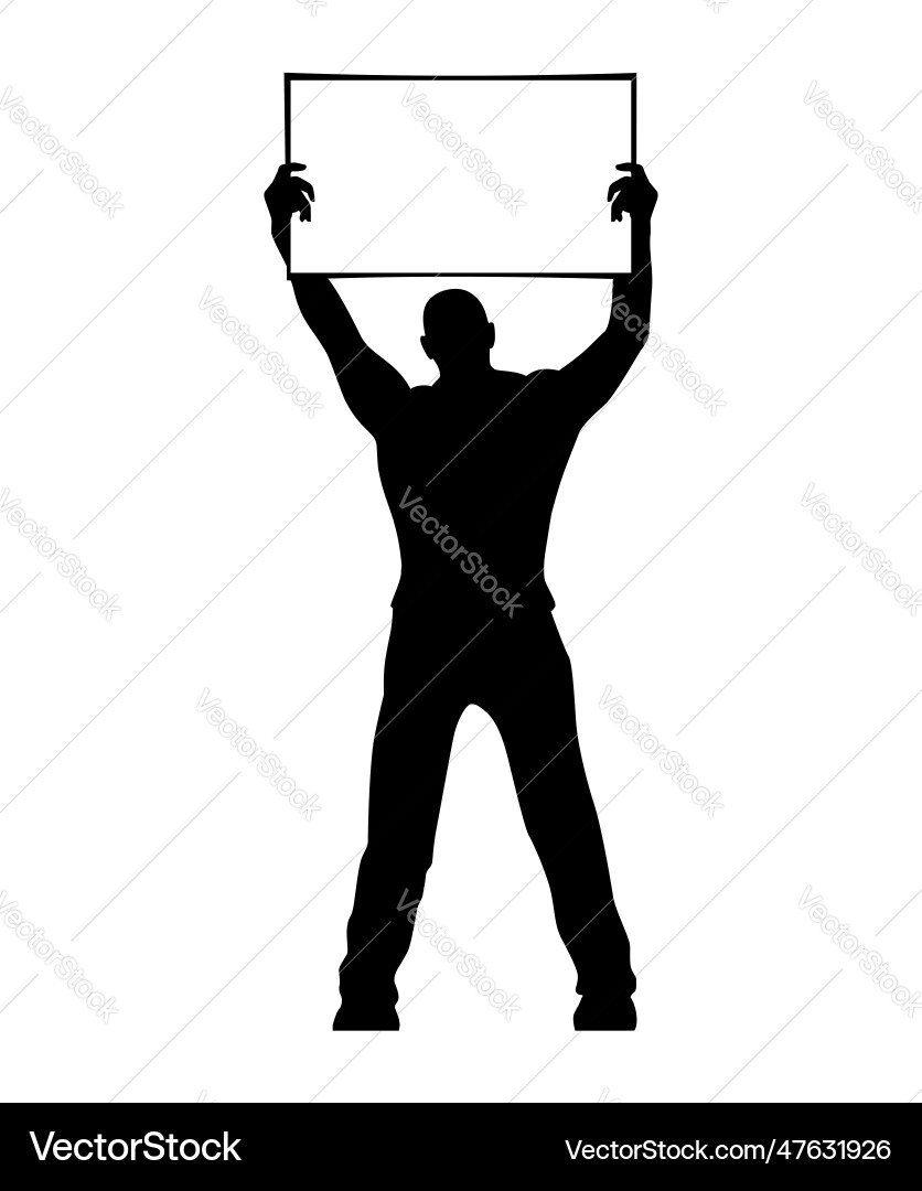 Man with protesting placard Man with protesting placard Vector Image