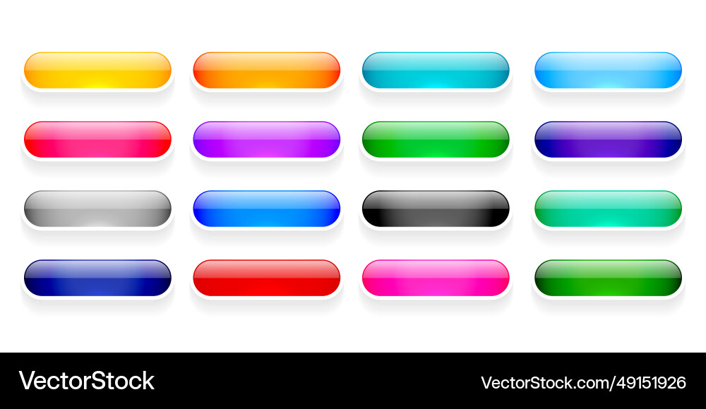 Modern empty website button icon in collection vector image
