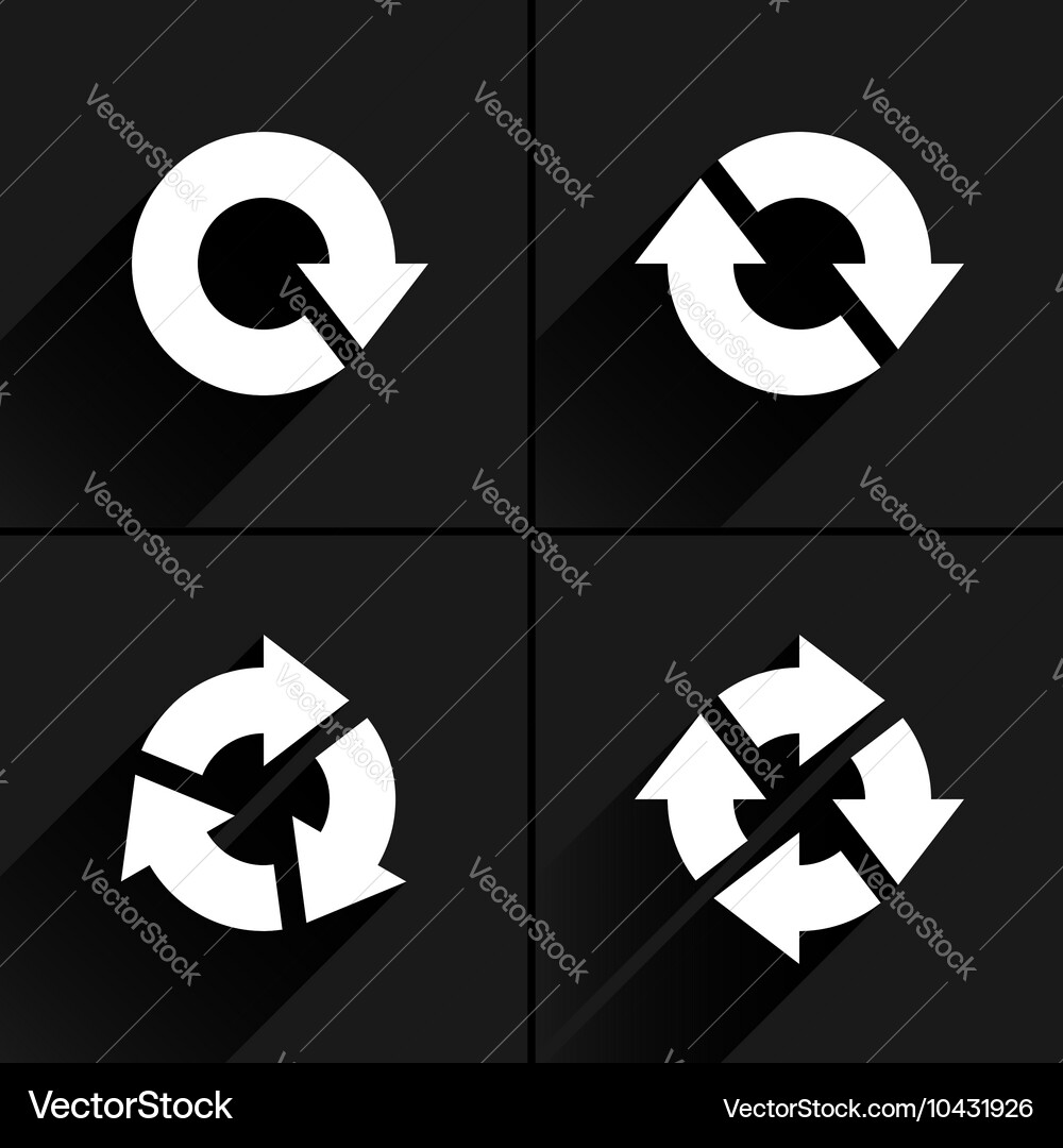Refresh Loop Icon - White Arrows vector image