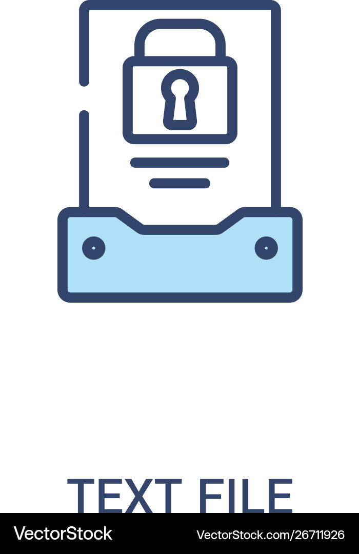 Text file concept 2 colored icon simple line Text file concept 2 colored icon simple line Vector Image