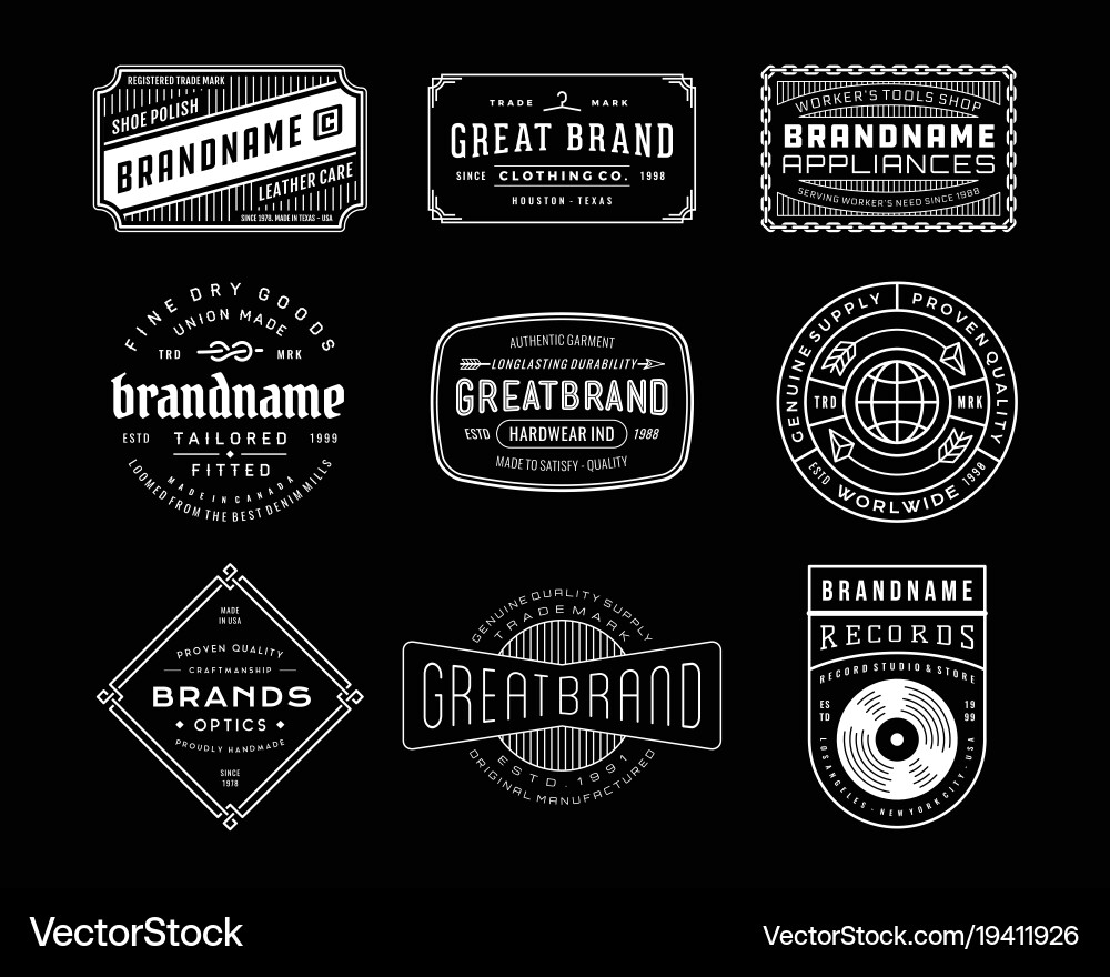 Vintage logo insignia badge set Royalty Free Vector Image