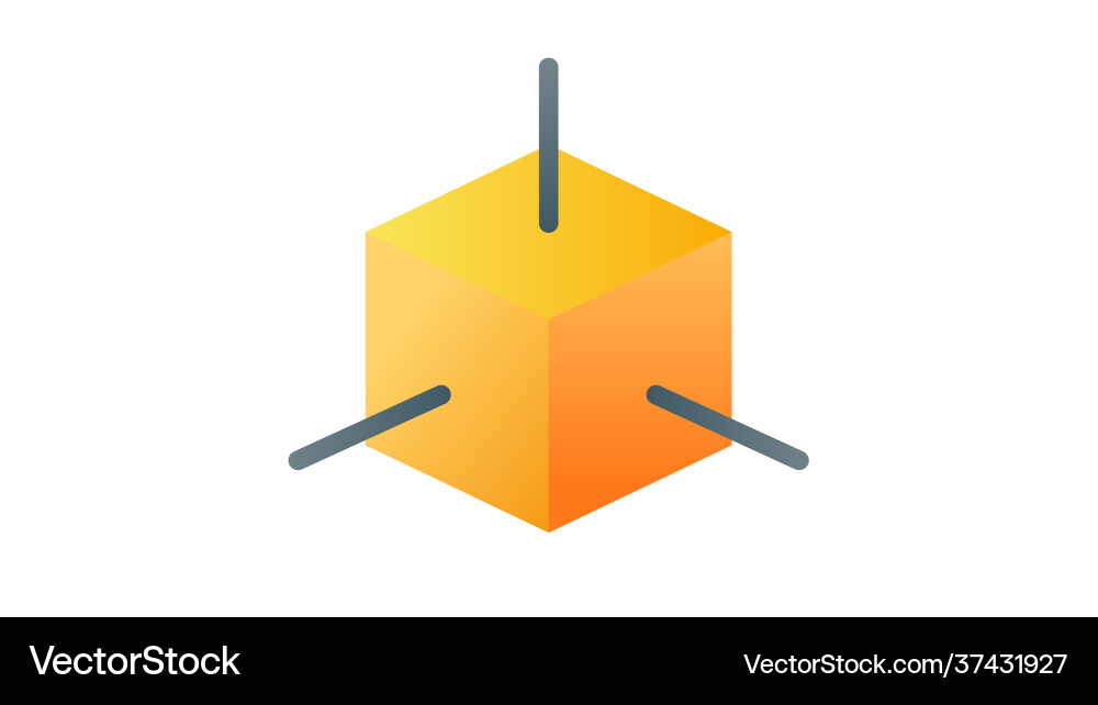 3d modeling dimension single isolated icon 3d modeling dimension single isolated icon vector image