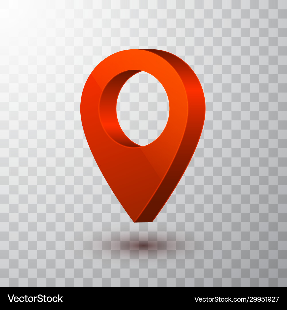 3D Red Navigator Pointer Icon Vector Image