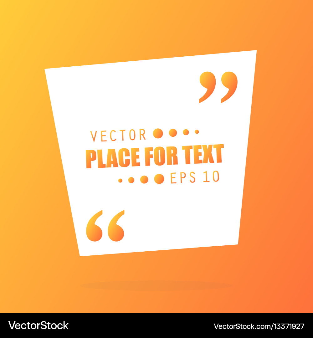 Abstract concept empty speech square quote Vector Image