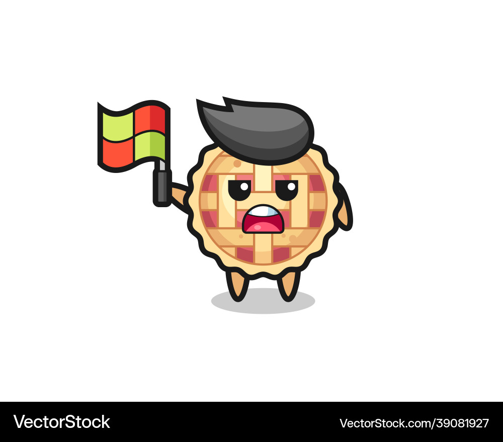 Apple pie character as line judge putting Apple pie character as line judge putting vector image
