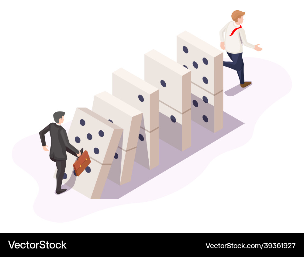 Business Crisis: Domino Effect Vector Image