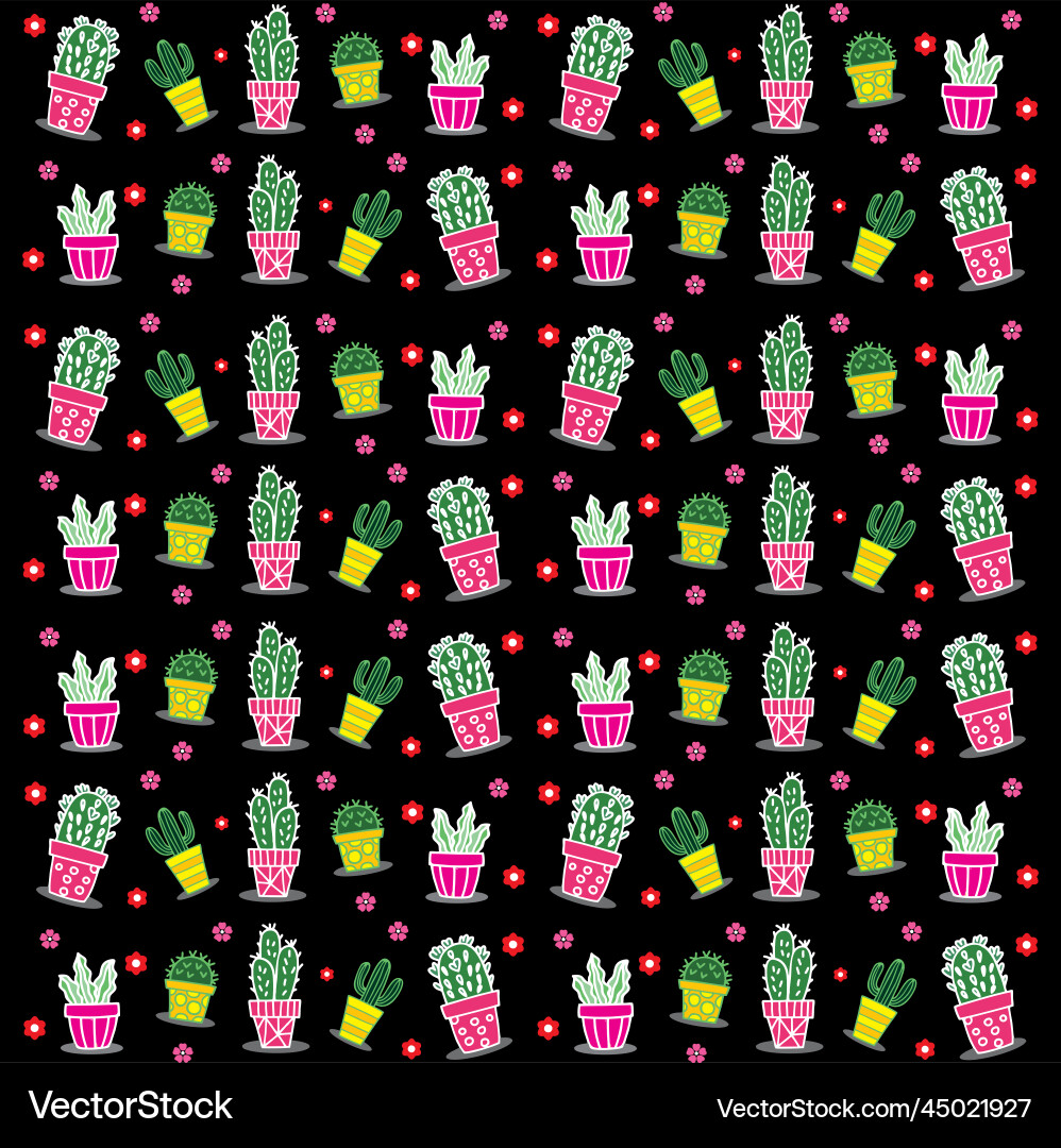 Cactus background patterns Vector Image