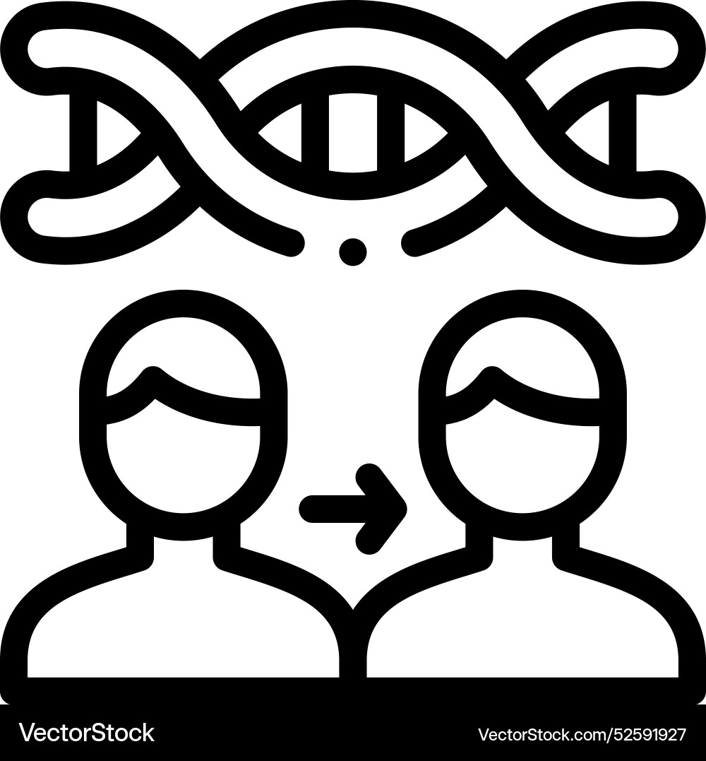 Cloning icon thin linear style design isolated Cloning icon thin linear style design isolated vector image
