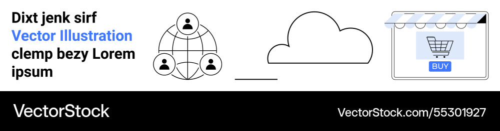 Collaborative networking cloud storage Collaborative networking cloud storage vector image
