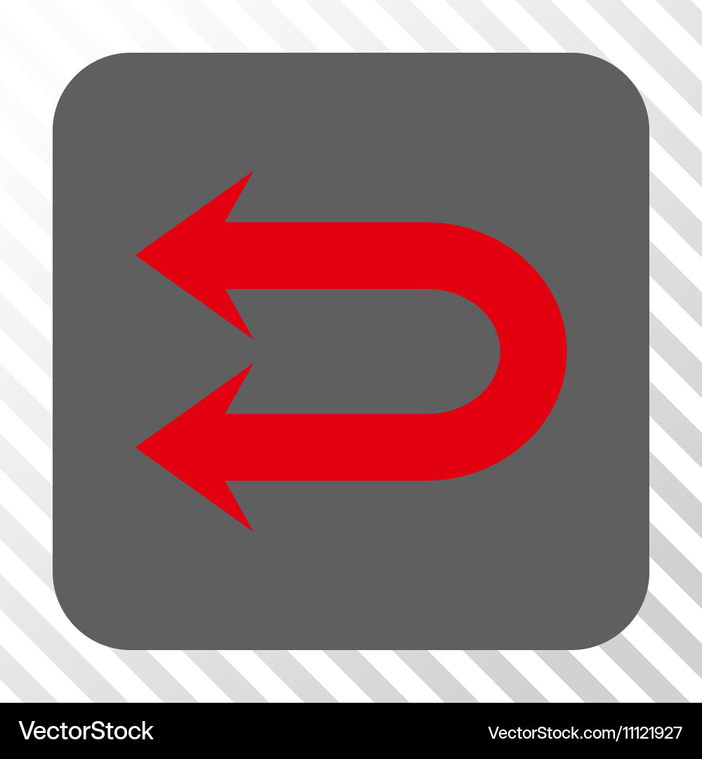 Double left arrow rounded square button vector image