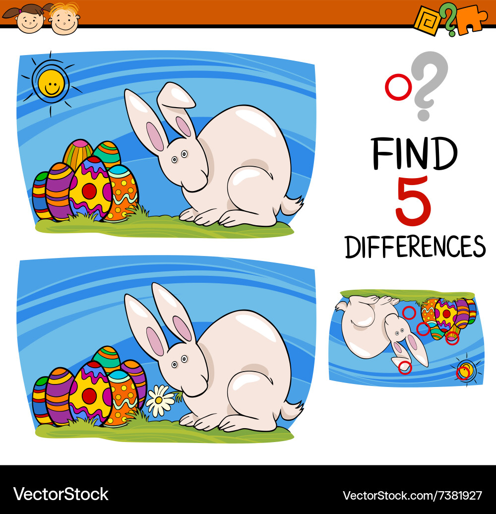 Easter task of differences Royalty Free Vector Image