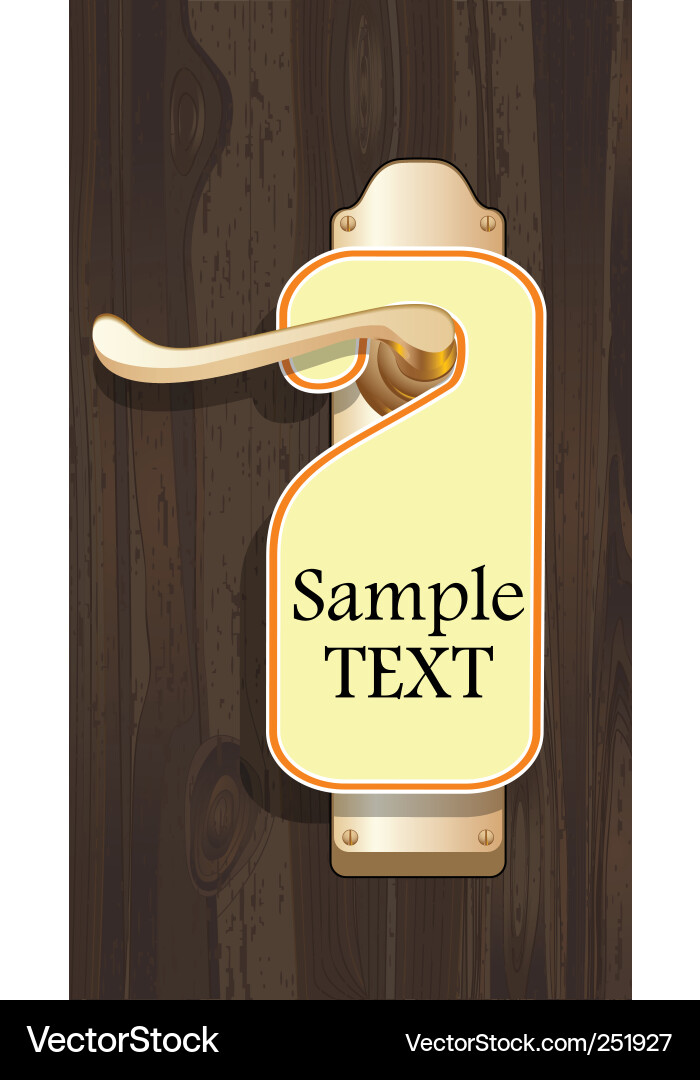 Empty Door Handle Label Vector Image