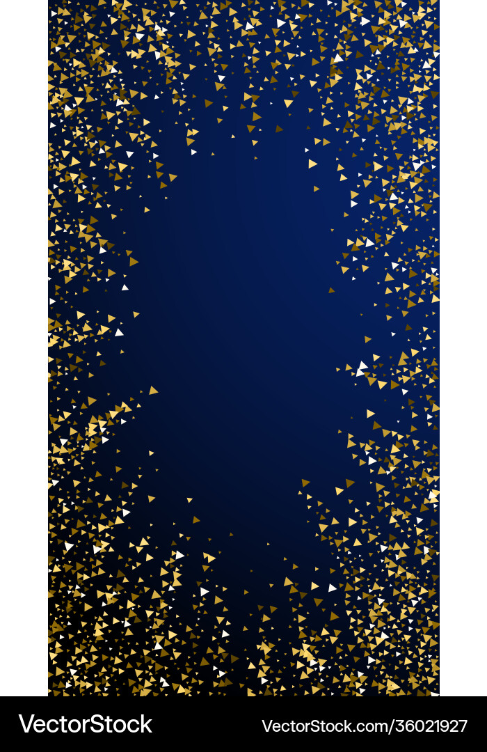 Gold triangles luxury sparkling confetti scattere Gold triangles luxury sparkling confetti scattere vector image