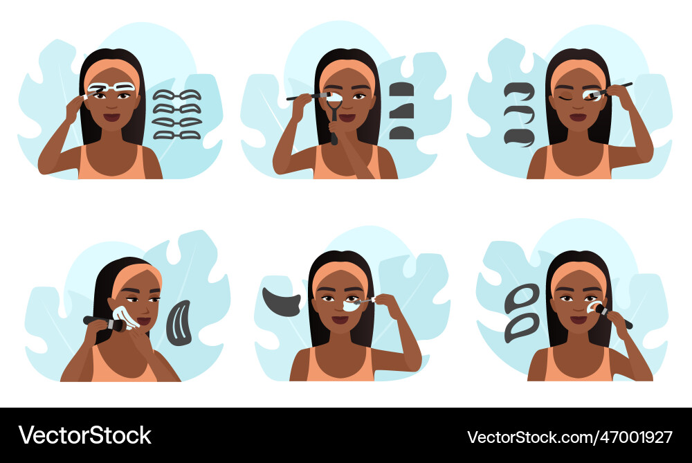 How to use makeup stencil tutorial vector image