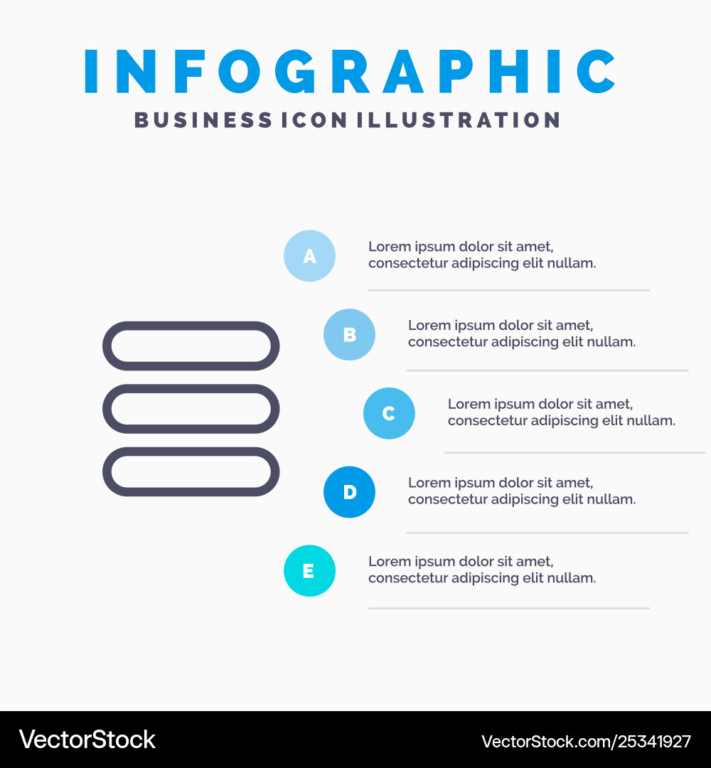 List task text line icon with 5 steps List task text line icon with 5 steps vector image